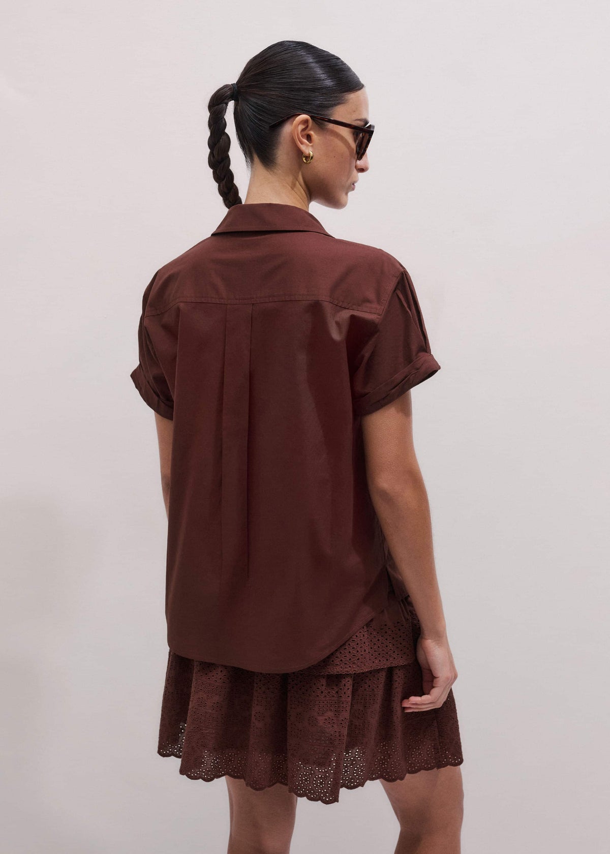 Cinnamon Brown Turn-Up Cuff Shirt | ME+EM Clothing