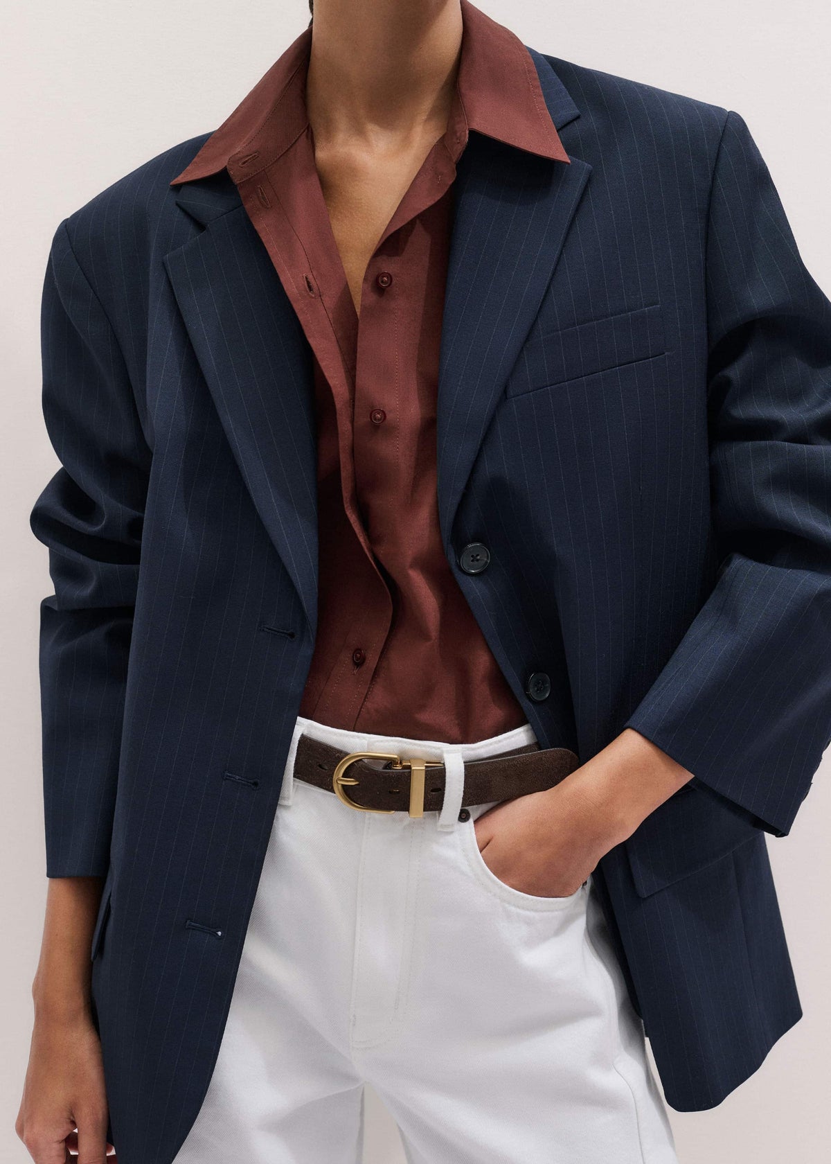 Cinnamon Brown Turn-Up Cuff Shirt | ME+EM Clothing
