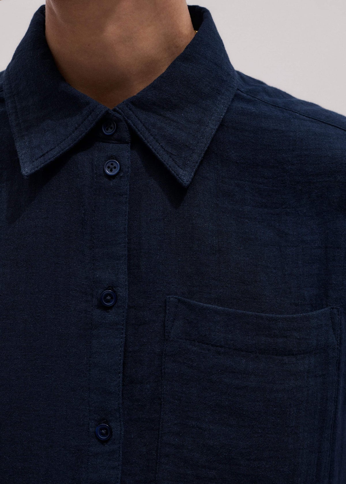 Navy Cheesecloth Relaxed Summer Shirt | ME+EM Clothing