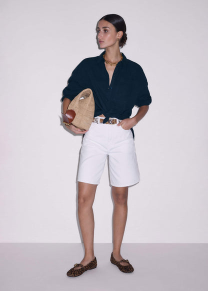 Navy Cheesecloth Relaxed Summer Shirt | ME+EM Clothing