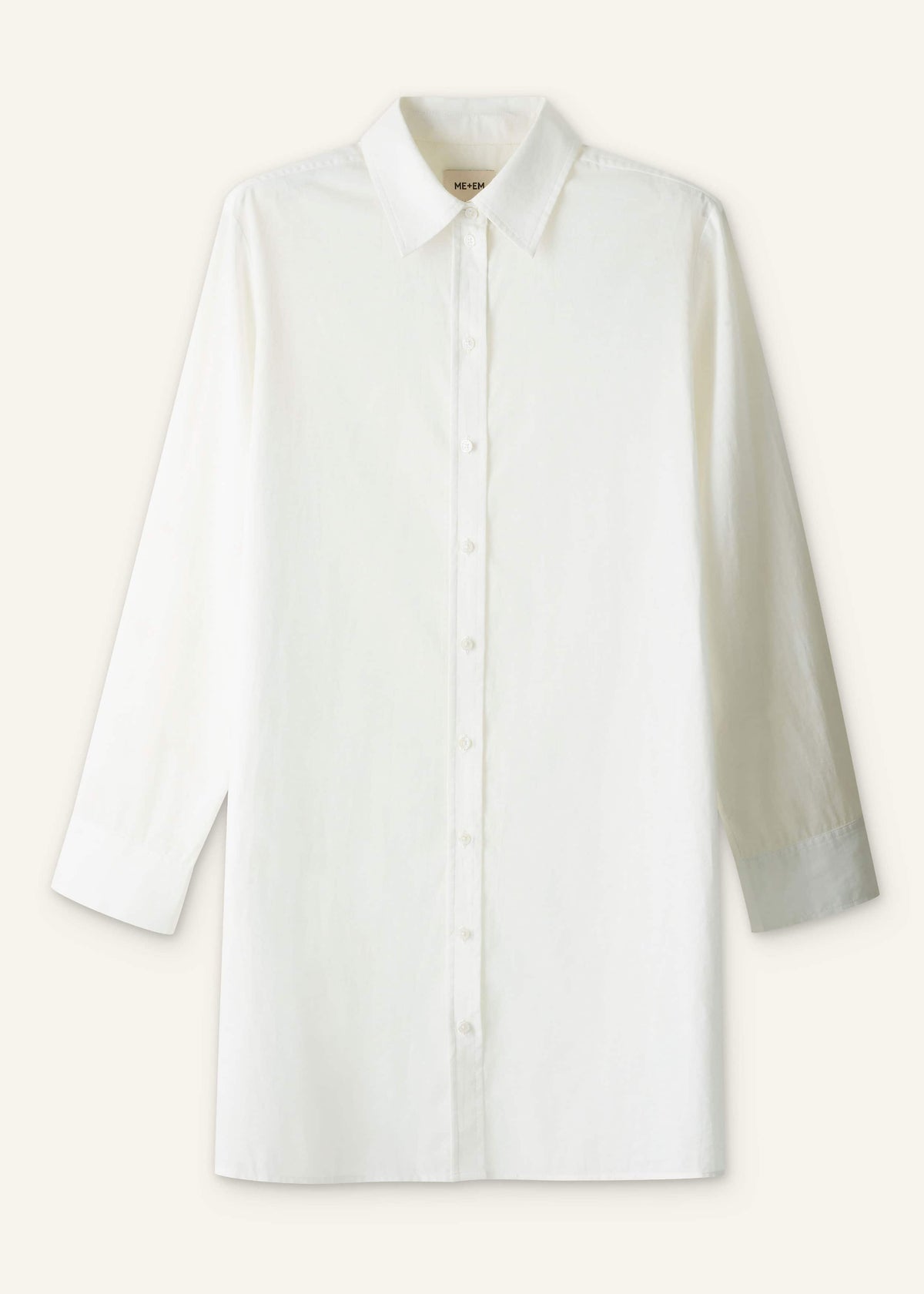 White Relaxed Short Swing Shirt Dress | ME+EM Clothing