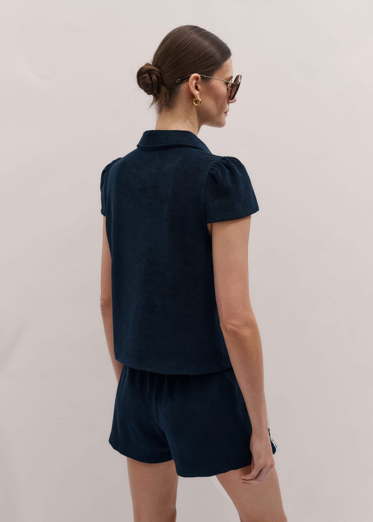Navy Sporty Smart Polo Top | ME+EM Clothing