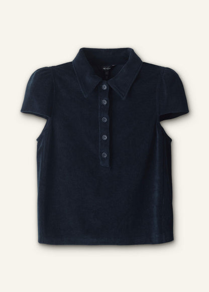 Navy Sporty Smart Polo Top | ME+EM Clothing