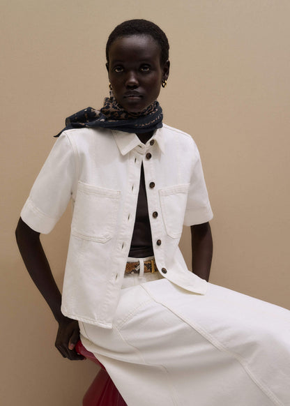 White Paneled Shirt | ME+EM Clothing