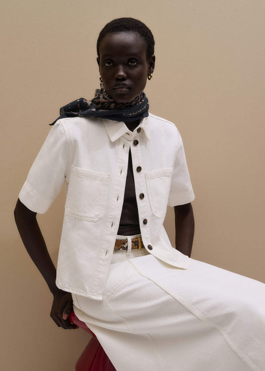 White Paneled Shirt | ME+EM Clothing