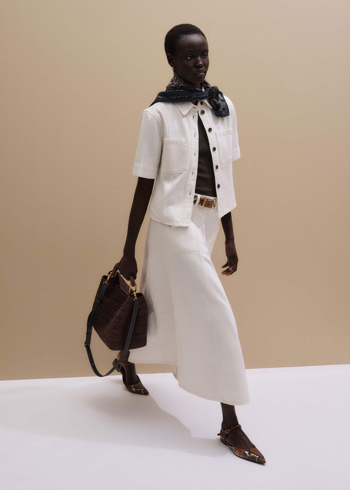 White Paneled Shirt | ME+EM Clothing