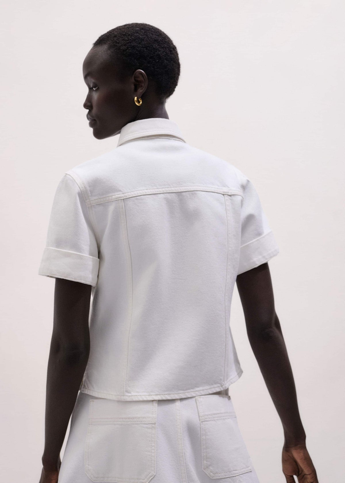 White Paneled Shirt | ME+EM Clothing