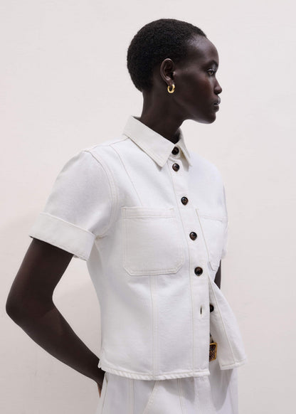 White Paneled Shirt | ME+EM Clothing