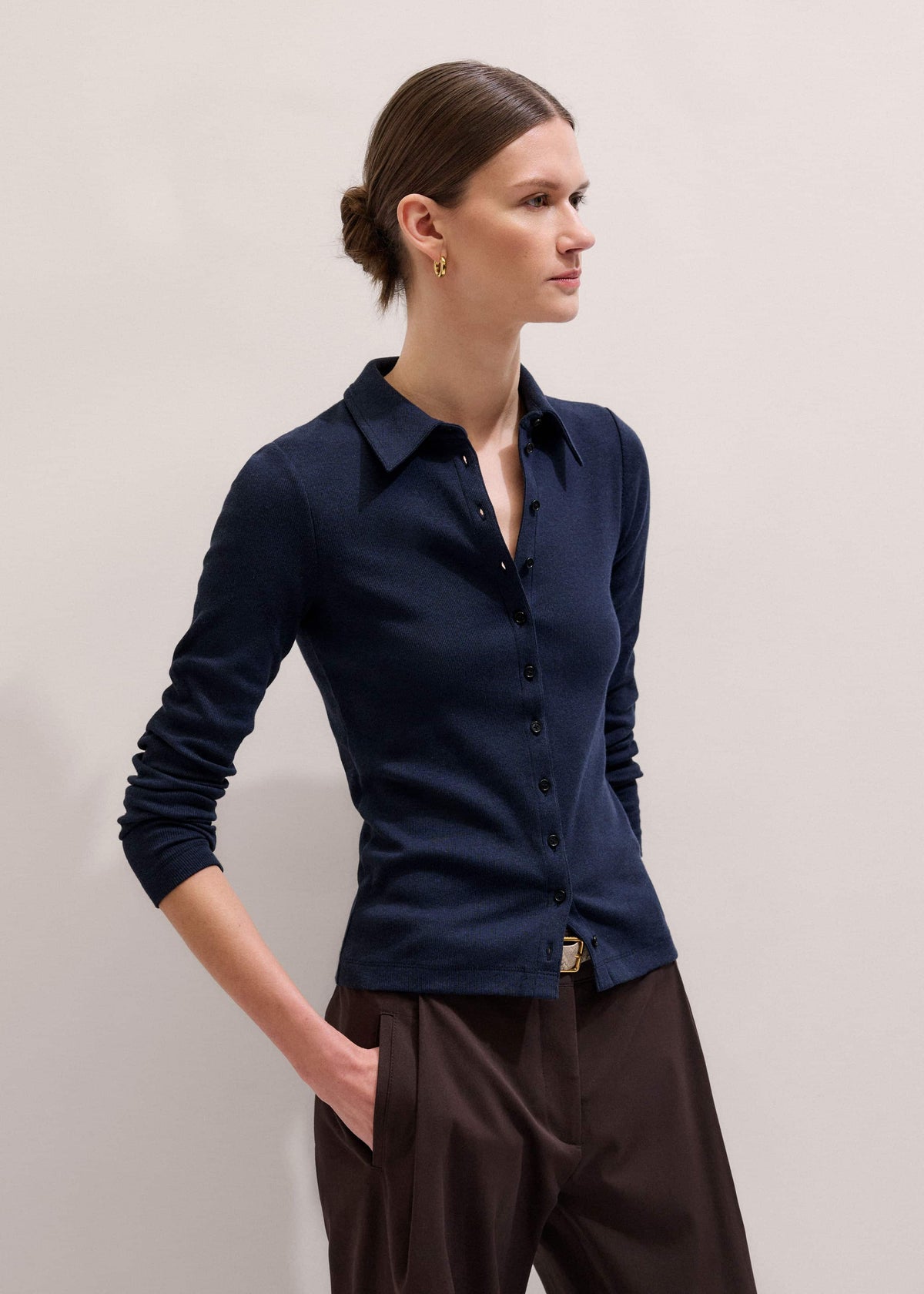 Navy Perfect Basic Shirt | ME+EM Clothing