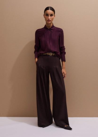 Red AM-PM Fluid Satin Shirt + Tie | ME+EM Clothing