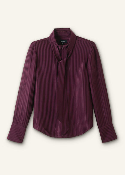 Red AM-PM Fluid Satin Shirt + Tie | ME+EM Clothing