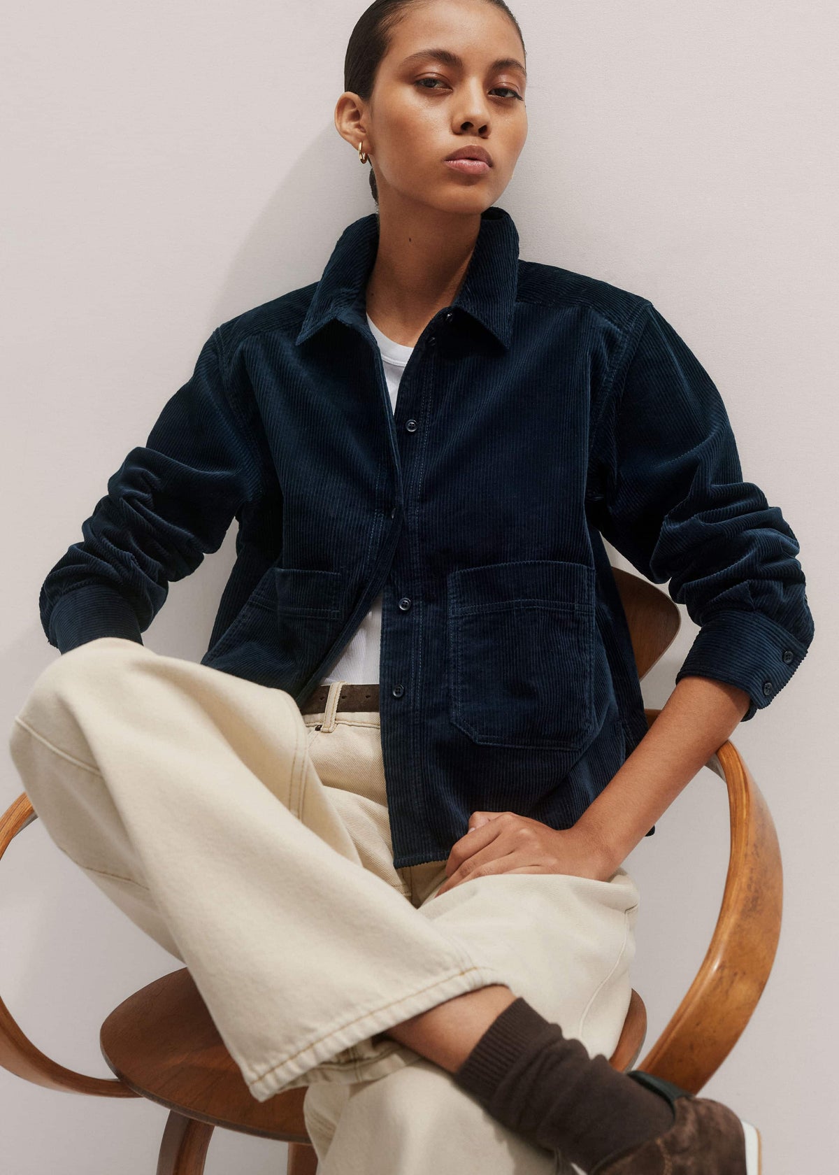 Navy Boxy Shacket | ME+EM Clothing