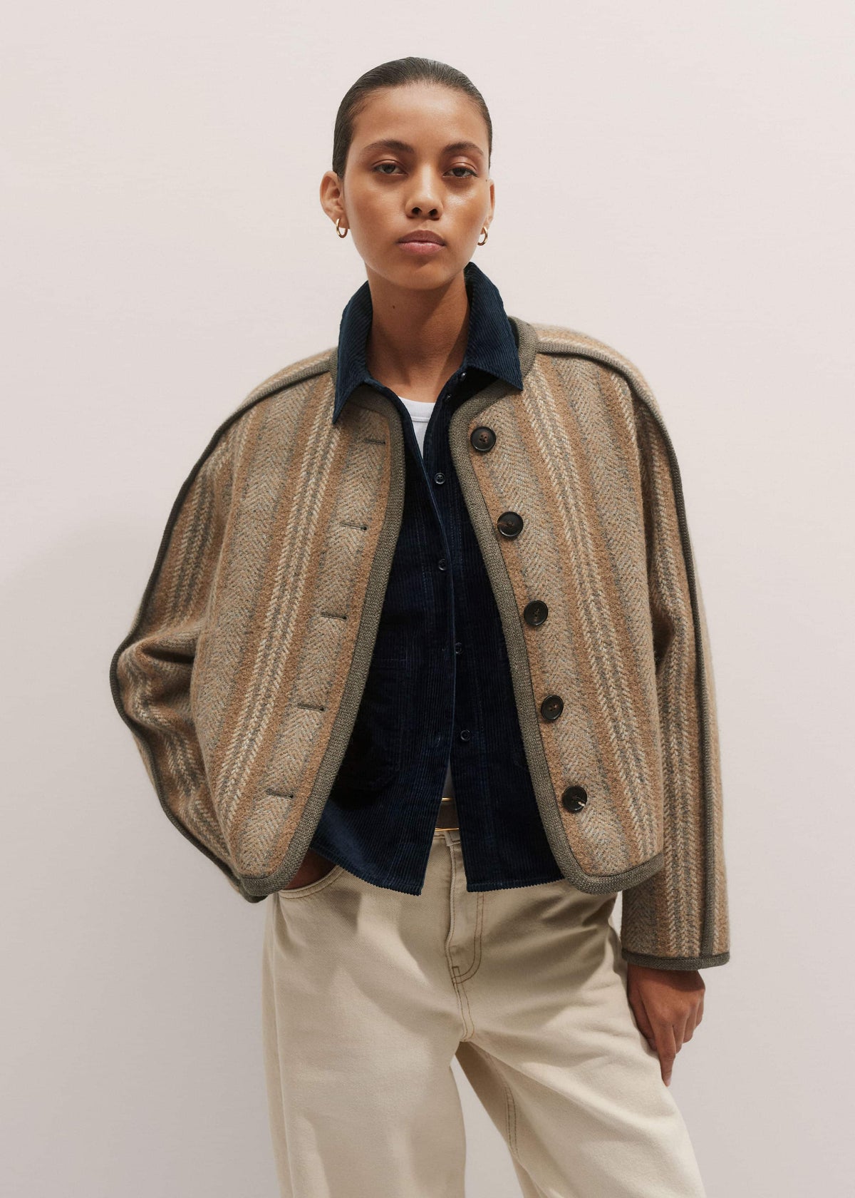 Navy Boxy Shacket | ME+EM Clothing