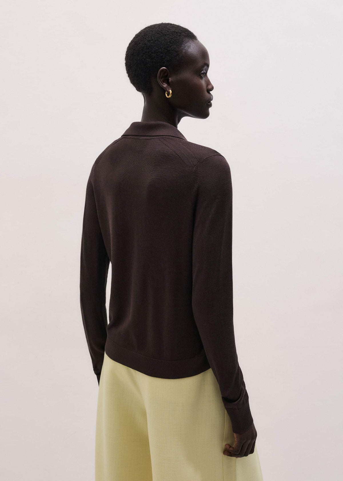 Brown Luxe Knit Slim Shirt | ME+EM Clothing