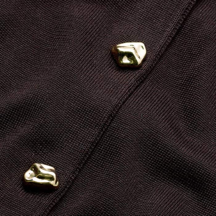 Brown Luxe Knit Slim Shirt | ME+EM Clothing