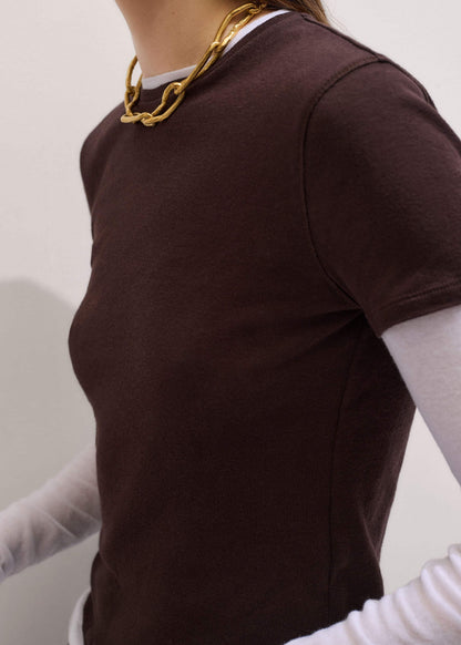 Brown Sheer Double-Layer Look Top | ME+EM Clothing