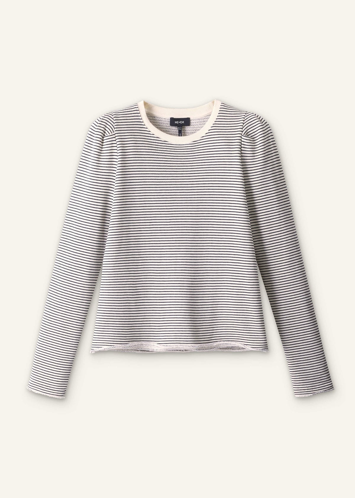 Navy Stripe Pouf Sleeve Sweatshirt | ME+EM Clothing