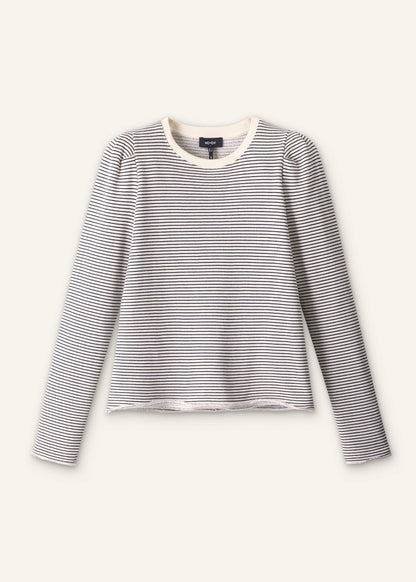 Navy Stripe Pouf Sleeve Sweatshirt | ME+EM Clothing