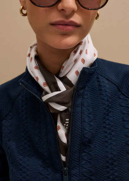 Navy Cable Jacquard Half-Zip Top | ME+EM Clothing
