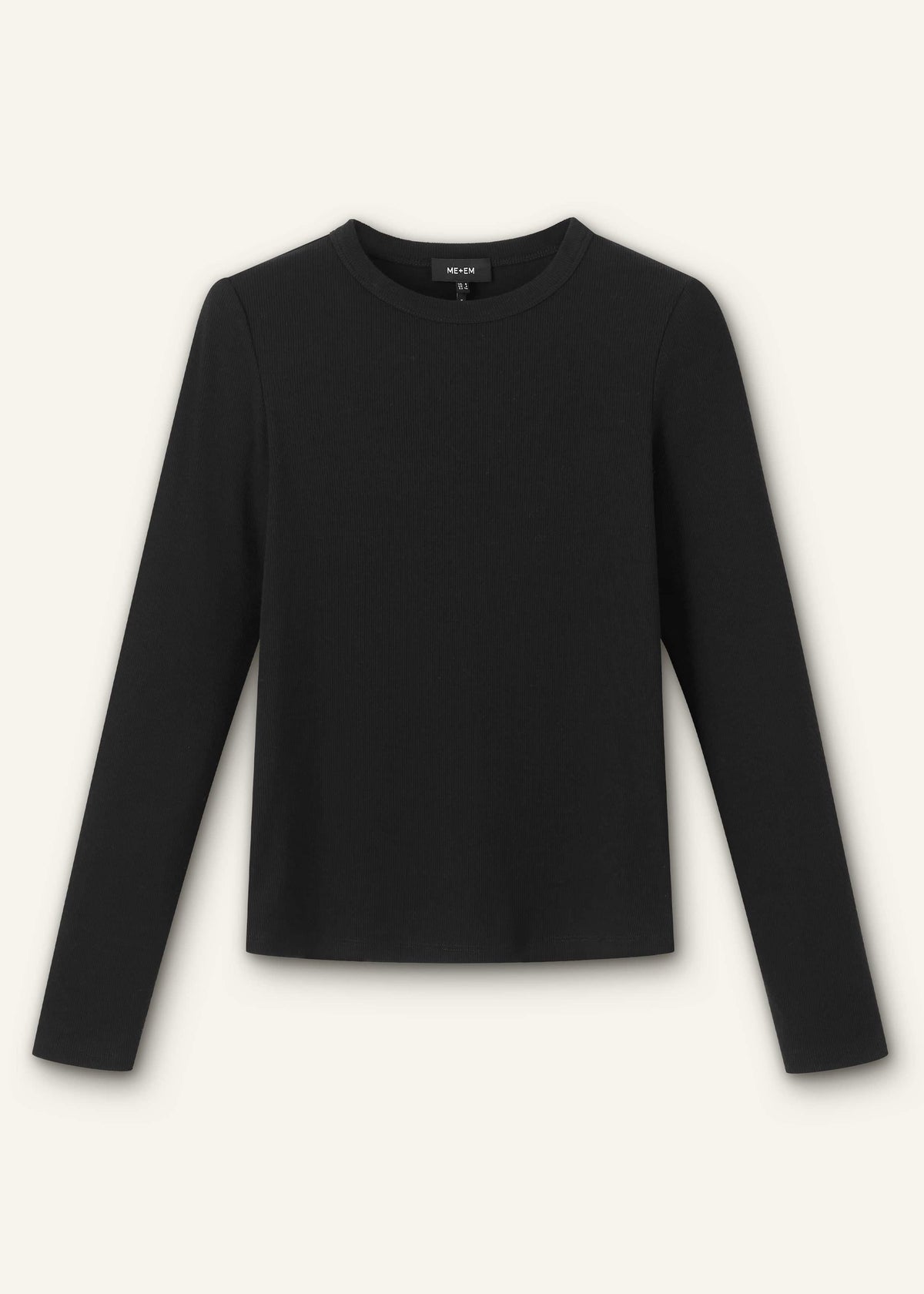 Black Cotton Rib Perfect Basic Top | ME+EM Clothing