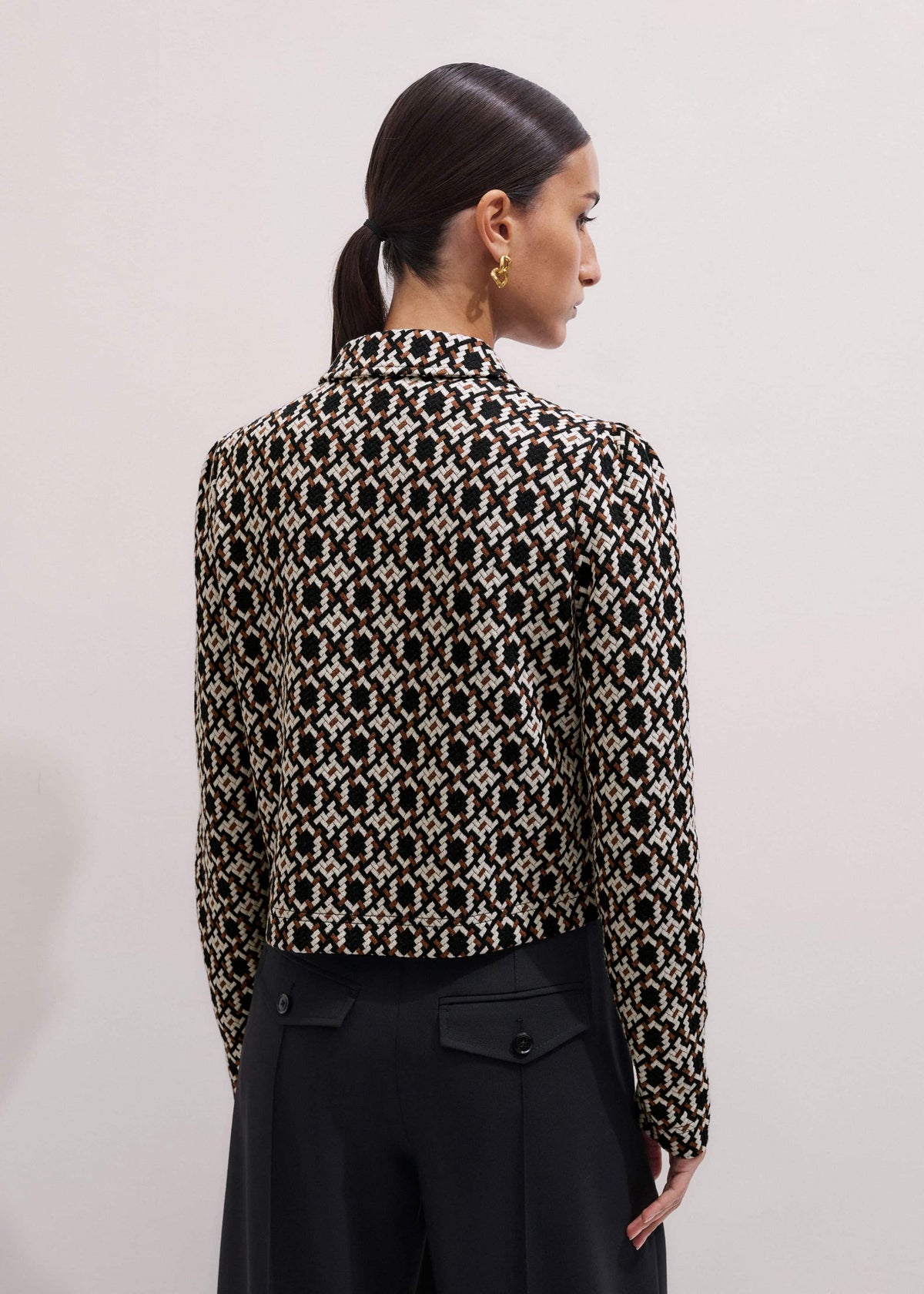 Navy Graphic Jacquard Zip-Through Jacket | ME+EM Clothing