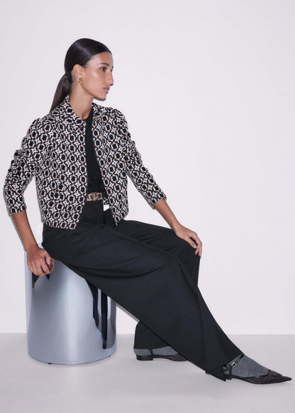 Navy Graphic Jacquard Zip-Through Jacket | ME+EM Clothing