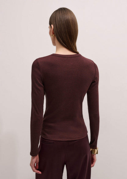 Red Cotton Rib Perfect Basic Top | ME+EM Clothing