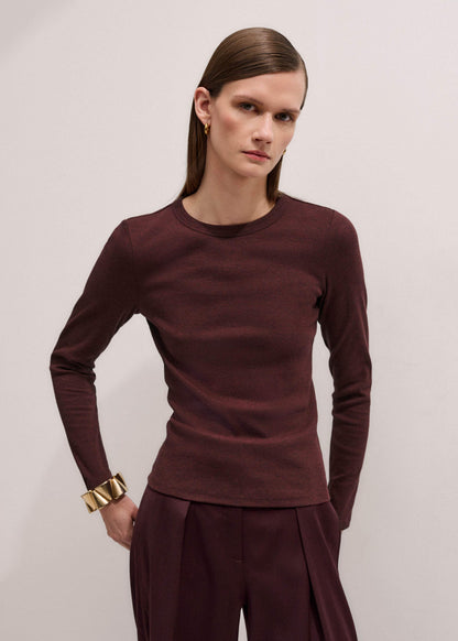 Red Cotton Rib Perfect Basic Top | ME+EM Clothing