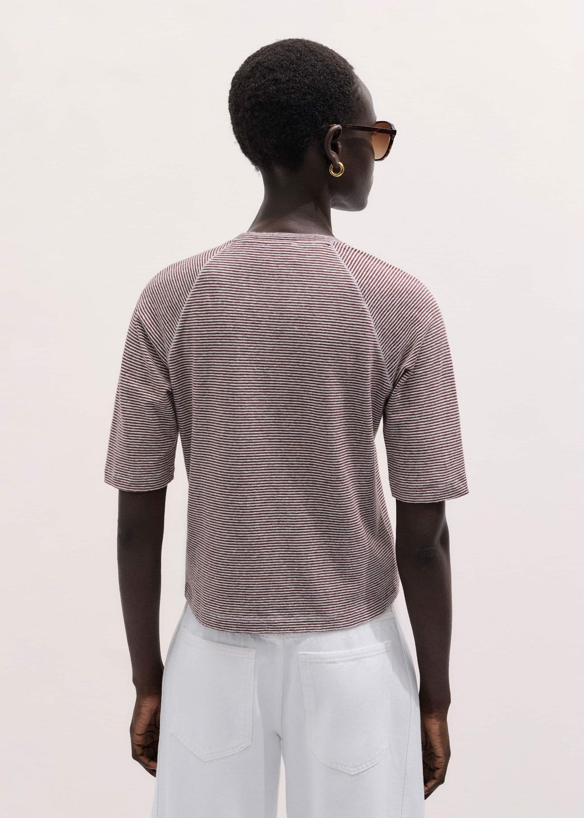 Cinnamon Soft Washed Stripe Raglan Tee | ME+EM Clothing
