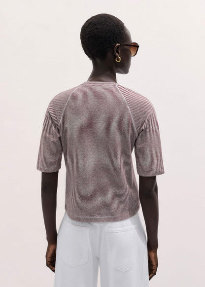 Cinnamon Soft Washed Stripe Raglan Tee | ME+EM Clothing