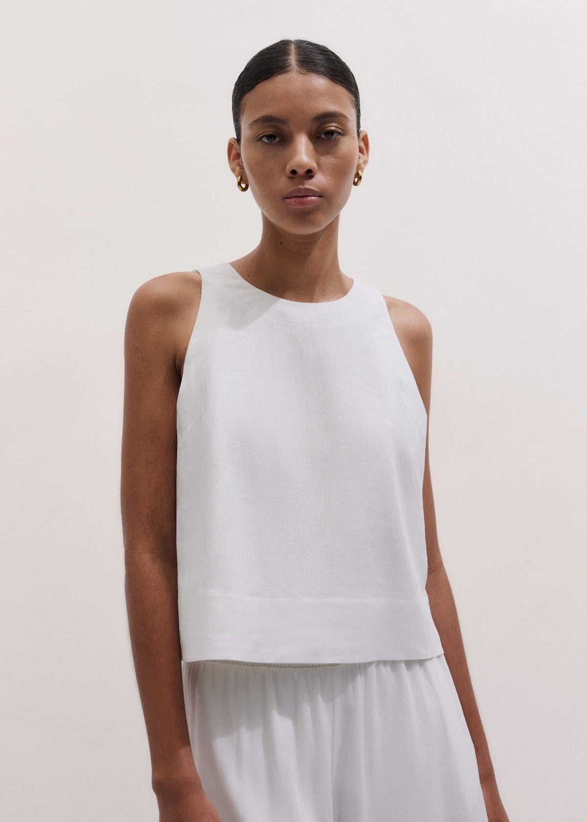 White Shell Crop Top | ME+EM Clothing