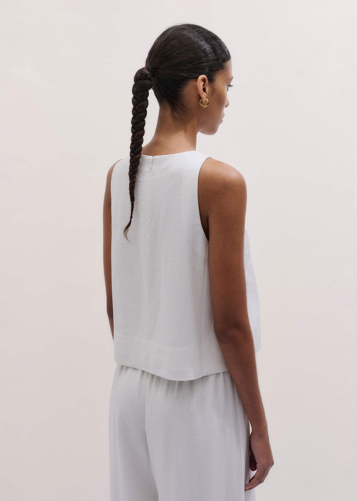 White Shell Crop Top | ME+EM Clothing