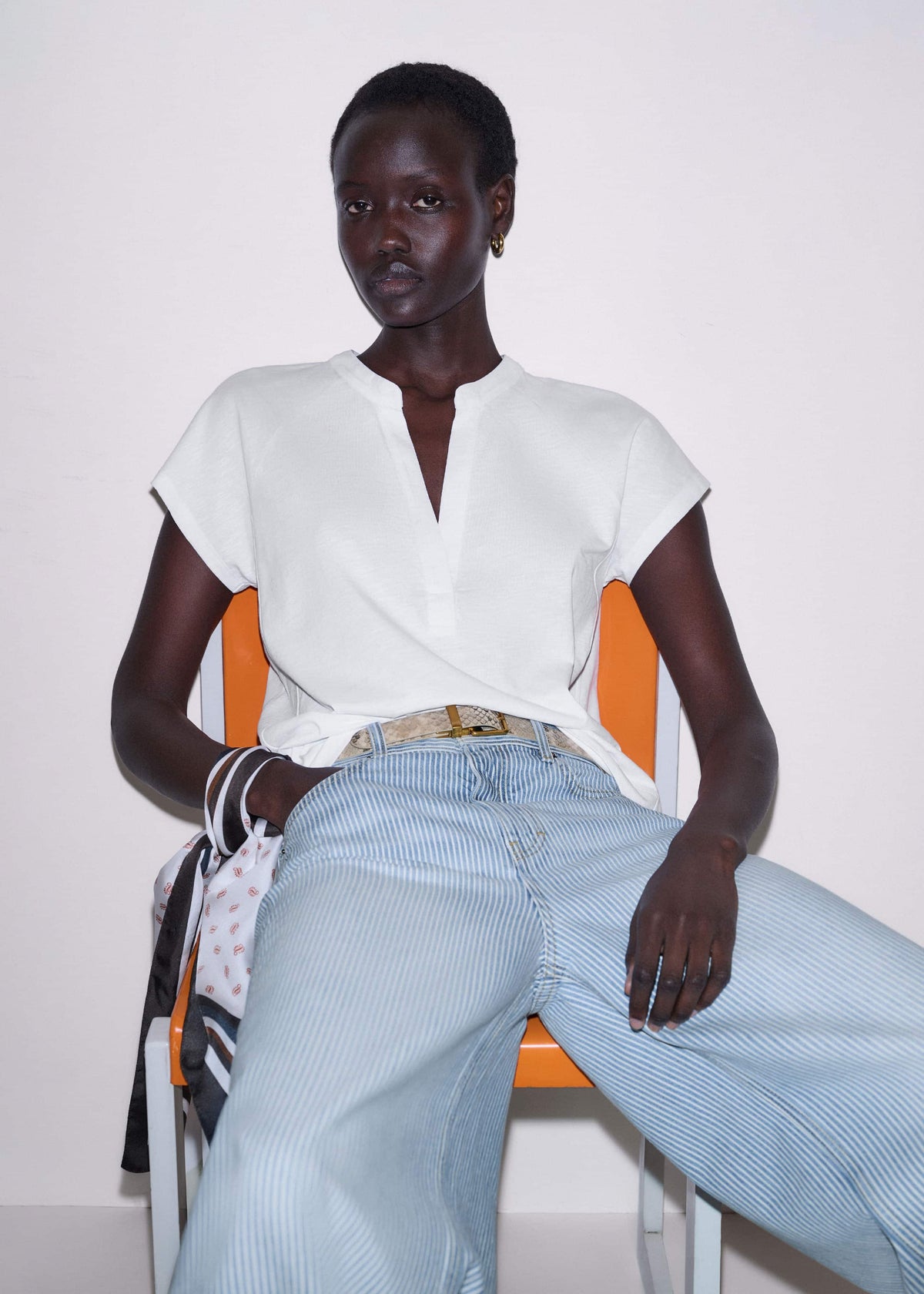 White Open Placket Swing Top | ME+EM Clothing