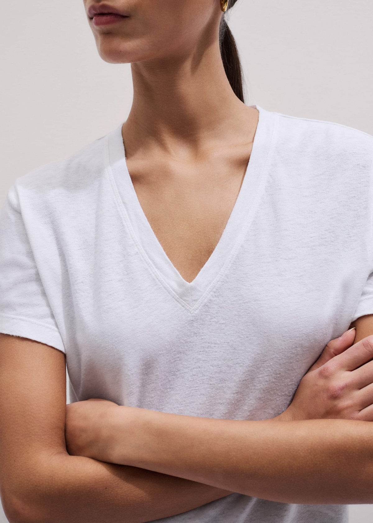 White Soft Washed V-Neck Tee | ME+EM Clothing