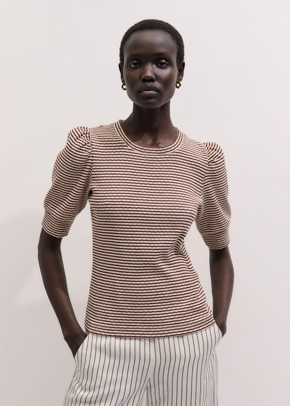 Cinnamon Brown Feminine Sleeve Tee | ME+EM Clothing