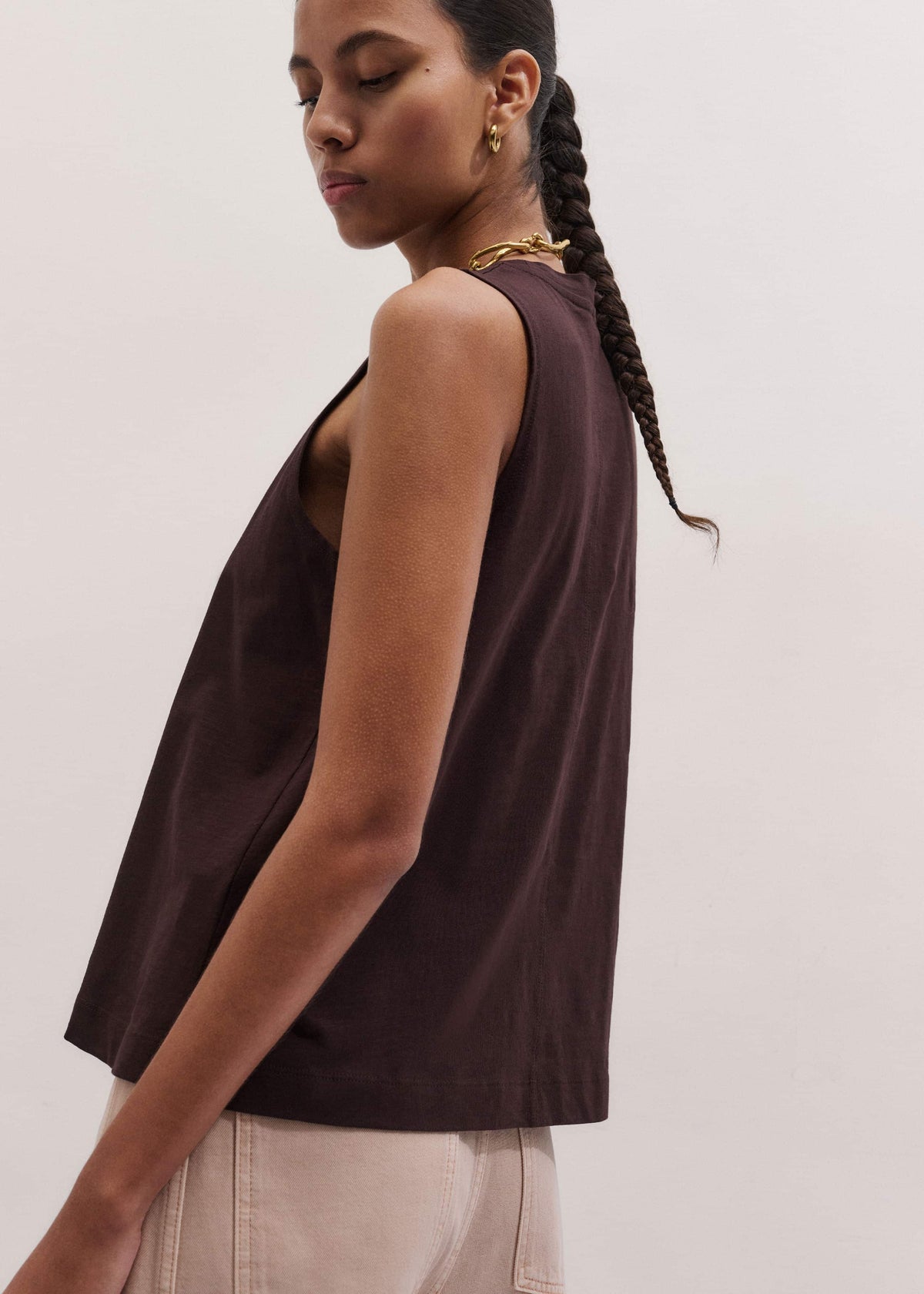 Brown Racerback Swing Top | ME+EM Clothing