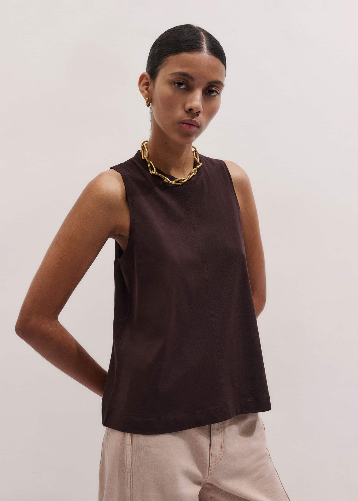 Brown Racerback Swing Top | ME+EM Clothing