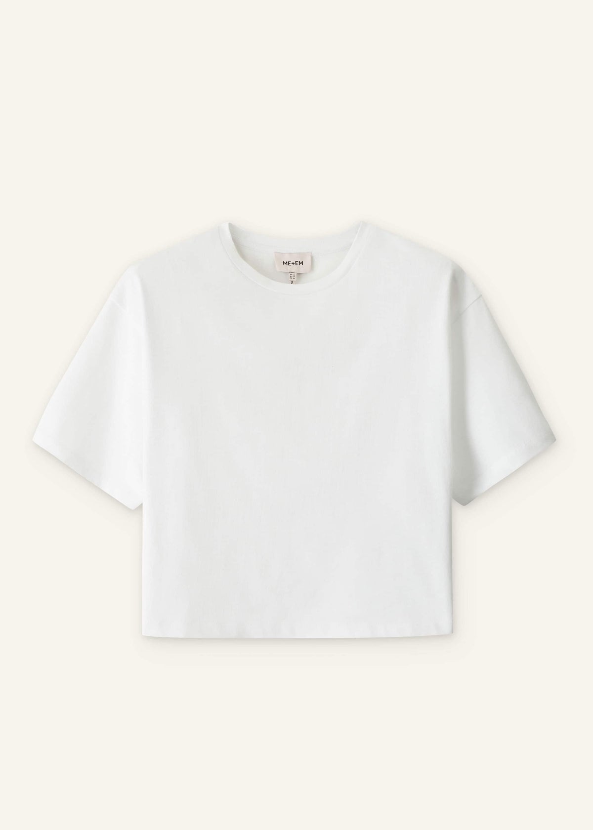 White Relaxed Cropped T-Shirt | ME+EM Clothing