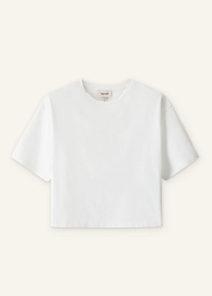 White Relaxed Cropped T-Shirt | ME+EM Clothing