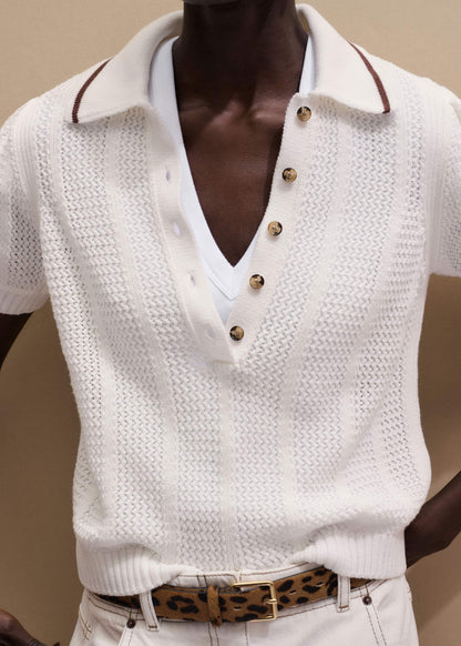 White Ultimate Fitted Rib V-Neck Tee | ME+EM Clothing