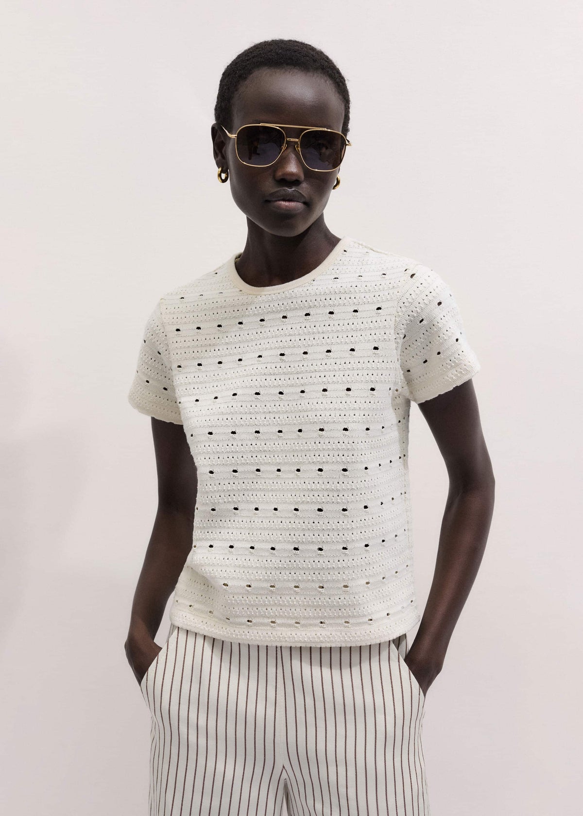 Cream Cutout Baby Tee | ME+EM Clothing