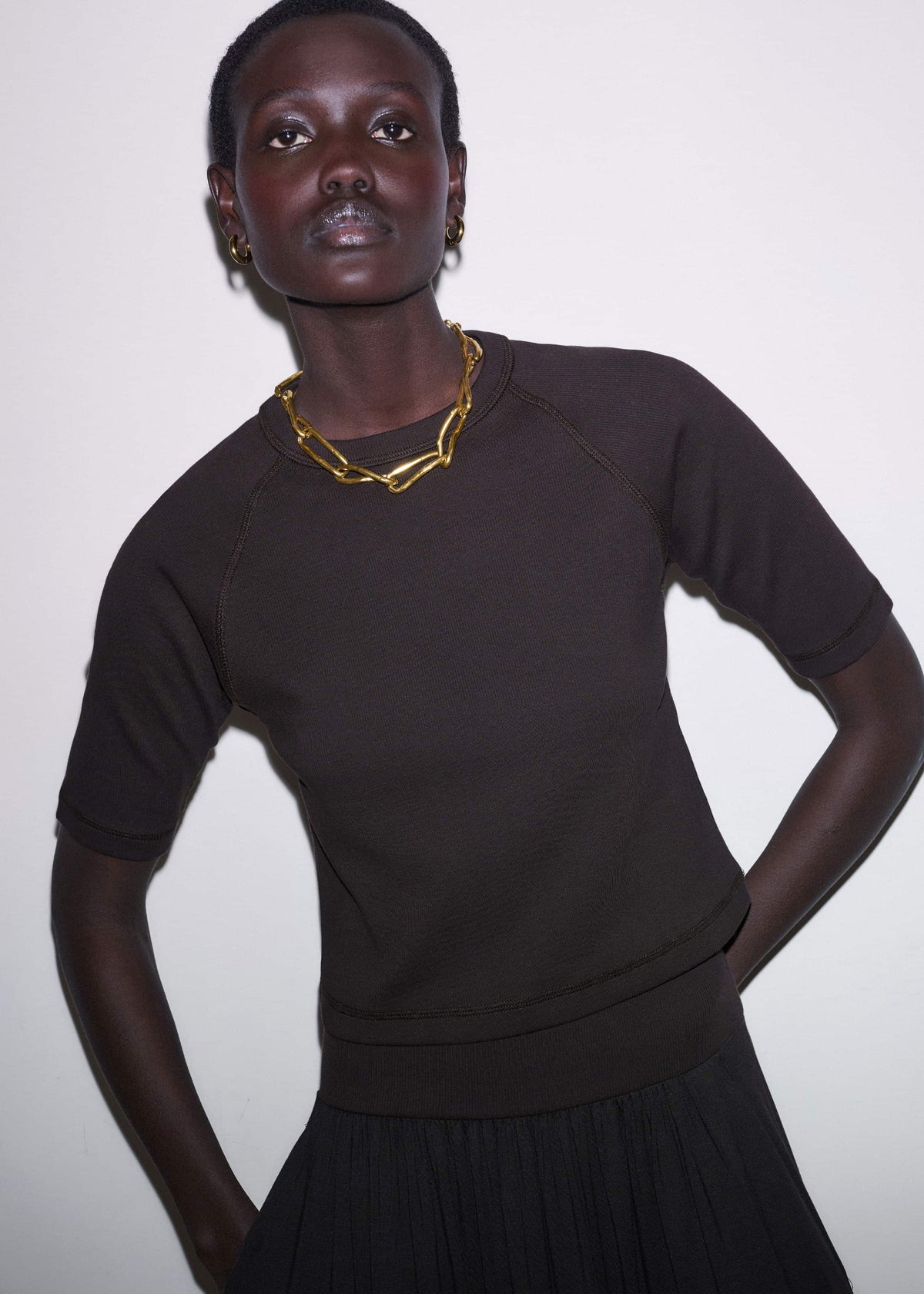Brown Raglan Crop Tee | ME+EM Clothing