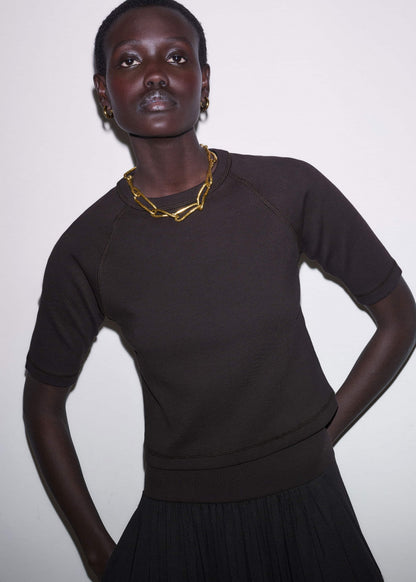 Brown Raglan Crop Tee | ME+EM Clothing