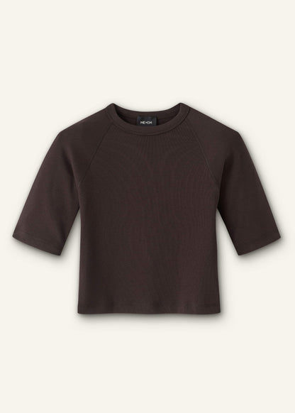 Brown Raglan Crop Tee | ME+EM Clothing