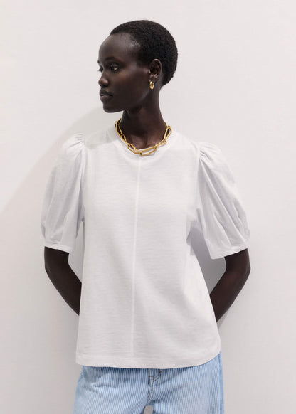 White Feminine Sleeve Swing Top | ME+EM Clothing