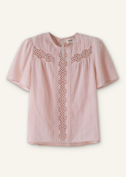 Pink Embroidered Cutout Tee | ME+EM Clothing
