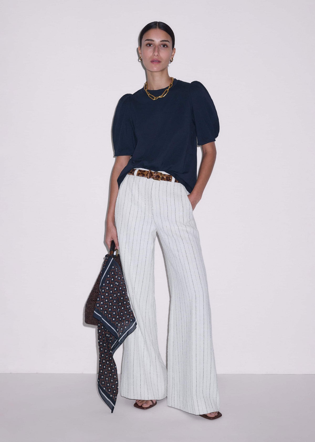 Navy Feminine Sleeve Swing Top | ME+EM Clothing