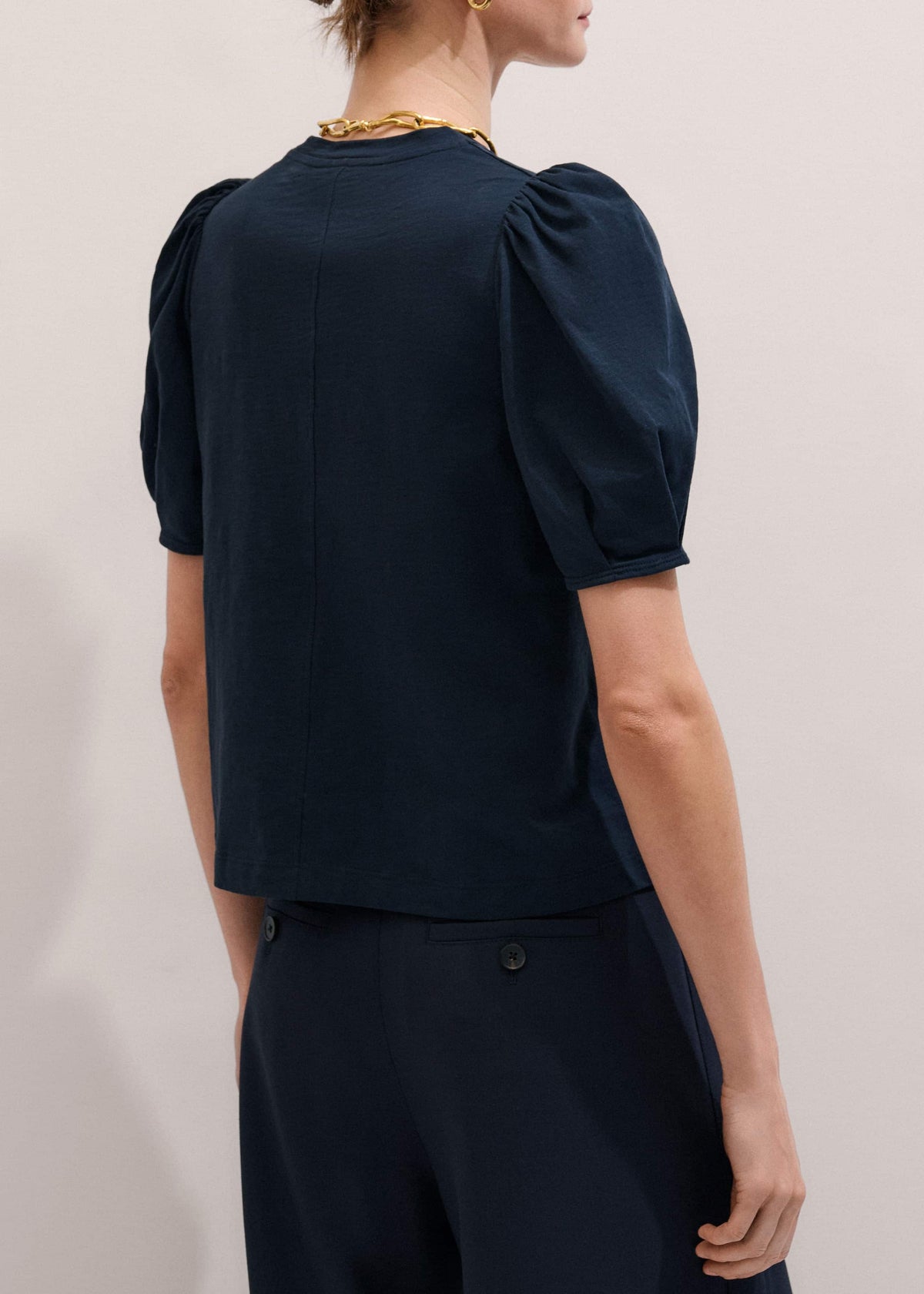 Navy Feminine Sleeve Swing Top | ME+EM Clothing
