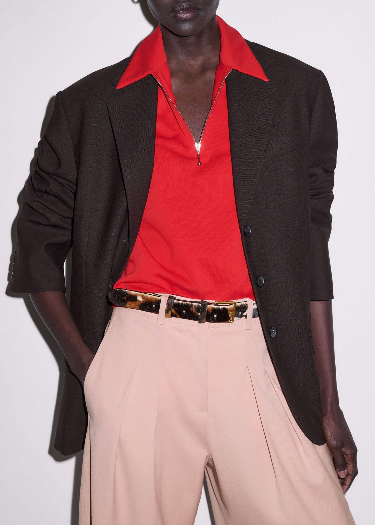 Red Cap Sleeve Polo Top | ME+EM Clothing
