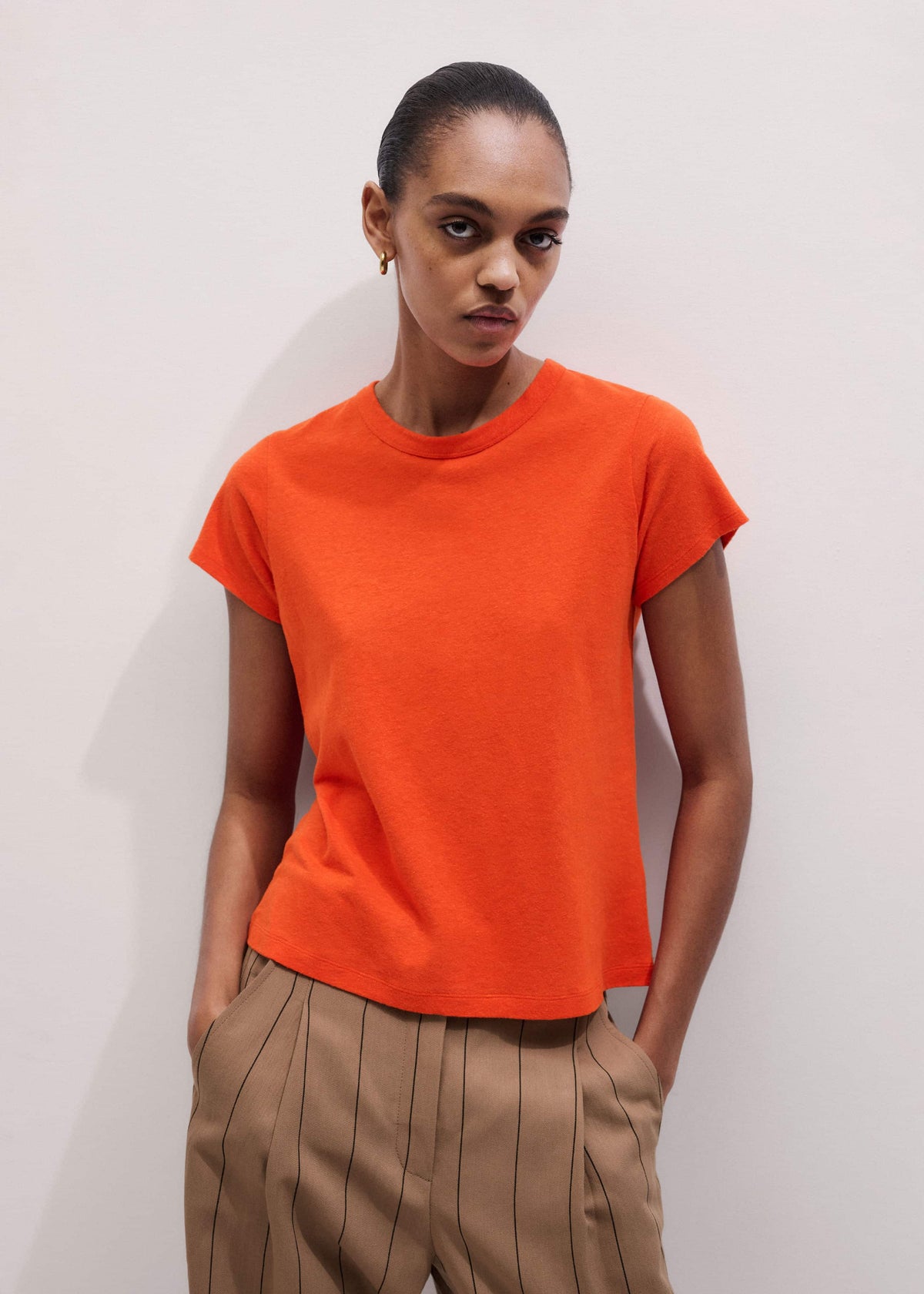 Orange Soft Washed Straight Tee | ME+EM Clothing